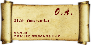 Oláh Amaranta névjegykártya